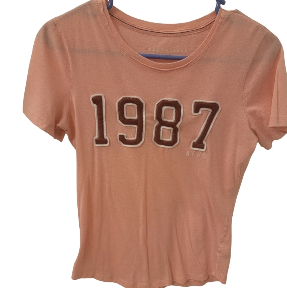 Aeropostale T-shirt Pink 1987 - Women's Small - Picture 4 of 5